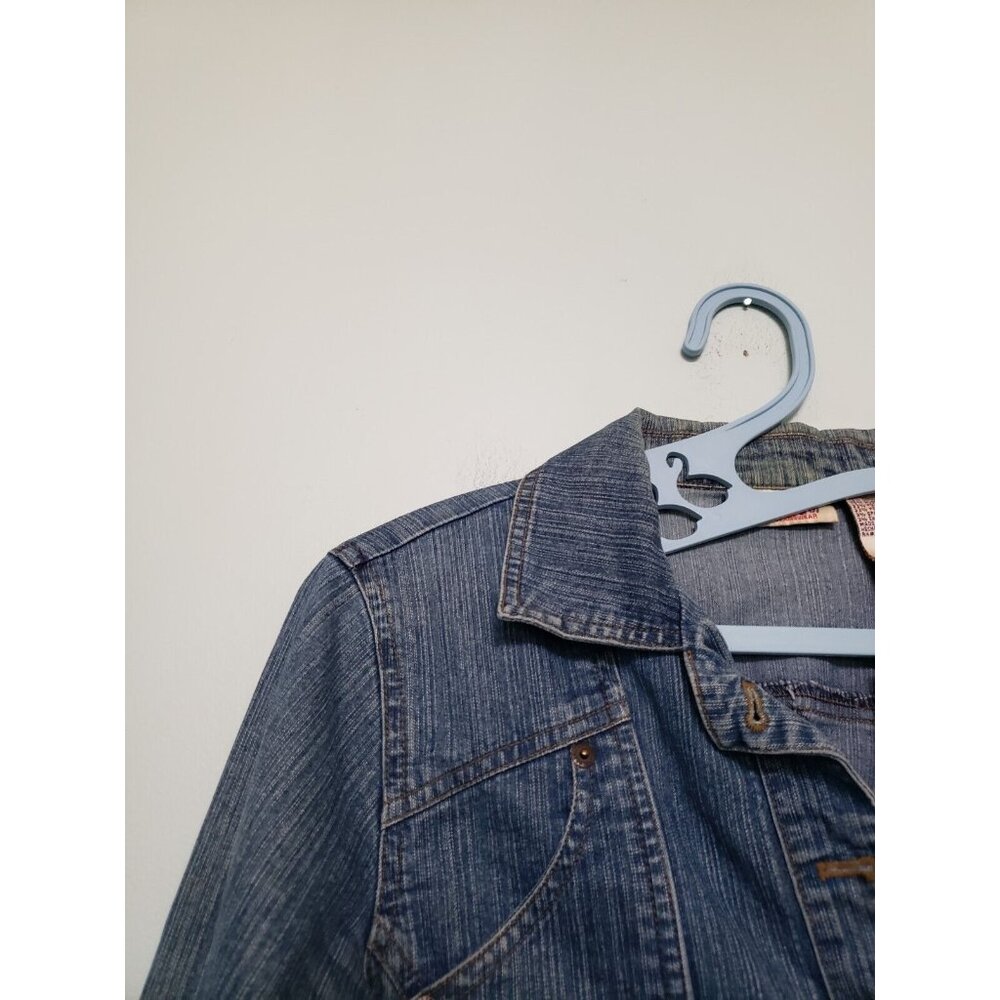 Vtg 90s Bill Blass Womens Petite PS Denim Blazer Jacket Metal Button Front - Picture 4 of 6